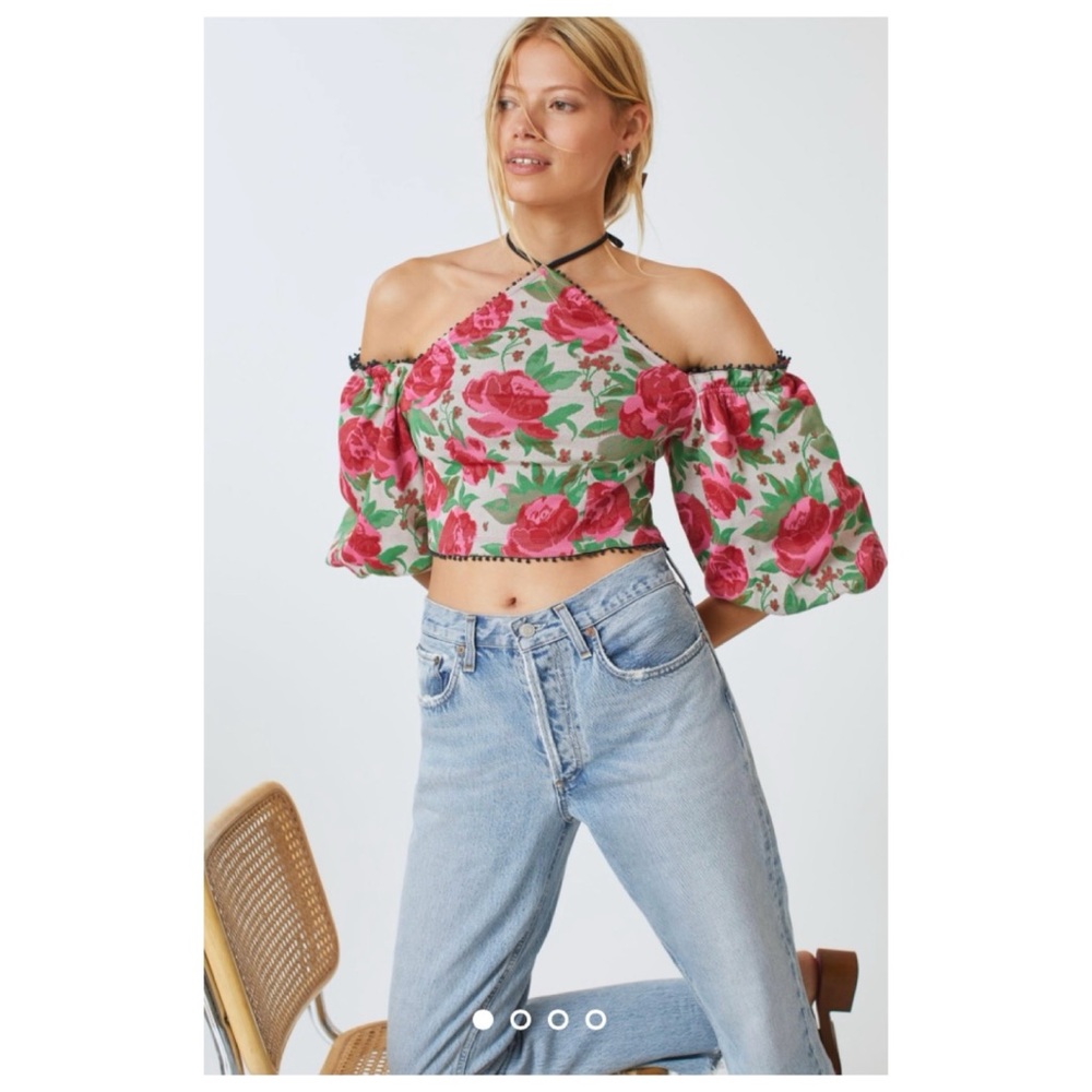 NWT Anthropologie Frida Halter Crop Top  Size XSmall